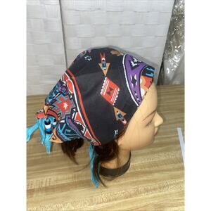 Vintage Fringed & Beaded Scarf Bandana Neck Wrap Western Handmade Southwest USA